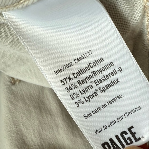 PAIGE Jolie Straight Leg Cargo Pants Vintage Warm Sand Women’s Size 31 Denim - Picture 12 of 13